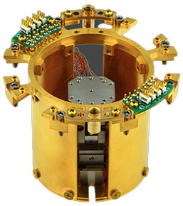 OptiCool nanopositioner stack mounted on large-volume sample pod