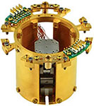 OptiCool nanopositioner stack mounted on large-volume sample pod